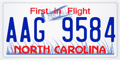 NC license plate AAG9584