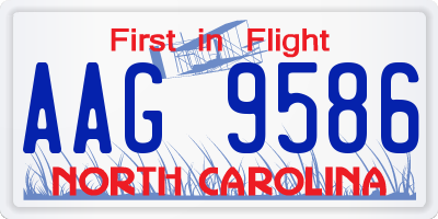 NC license plate AAG9586