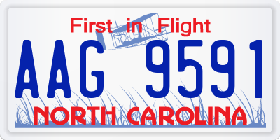 NC license plate AAG9591