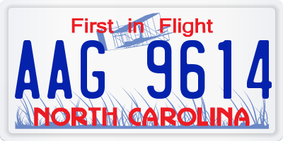 NC license plate AAG9614