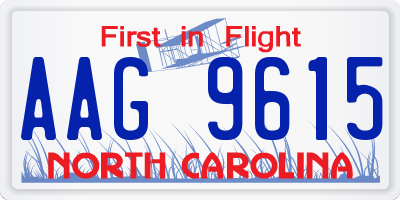 NC license plate AAG9615