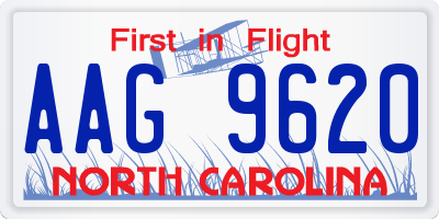 NC license plate AAG9620