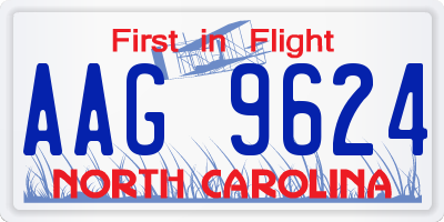 NC license plate AAG9624