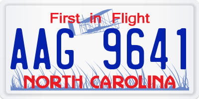NC license plate AAG9641