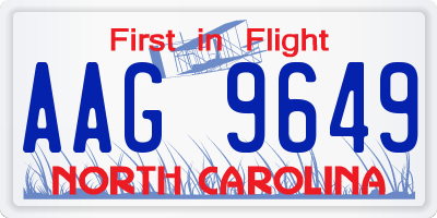 NC license plate AAG9649