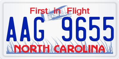 NC license plate AAG9655