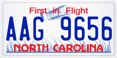 NC license plate AAG9656