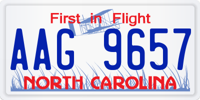 NC license plate AAG9657