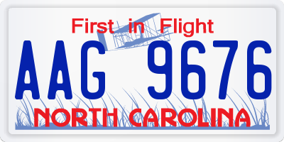 NC license plate AAG9676