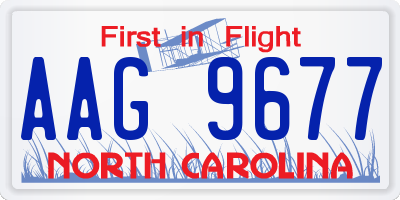 NC license plate AAG9677