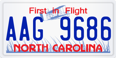 NC license plate AAG9686