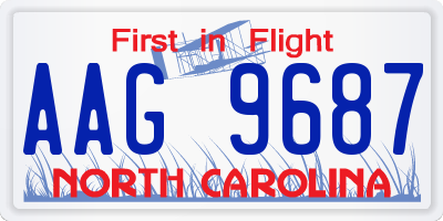 NC license plate AAG9687
