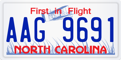 NC license plate AAG9691