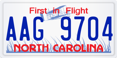 NC license plate AAG9704