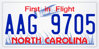 NC license plate AAG9705