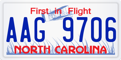 NC license plate AAG9706
