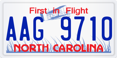 NC license plate AAG9710