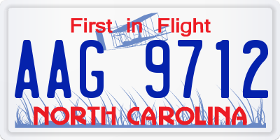 NC license plate AAG9712
