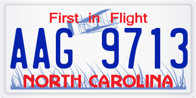 NC license plate AAG9713