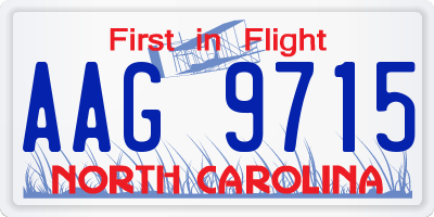 NC license plate AAG9715