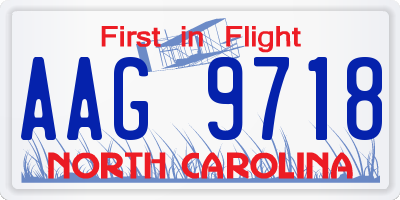 NC license plate AAG9718