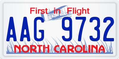 NC license plate AAG9732