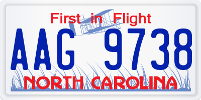 NC license plate AAG9738