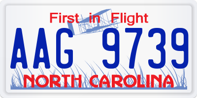 NC license plate AAG9739