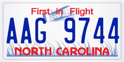 NC license plate AAG9744