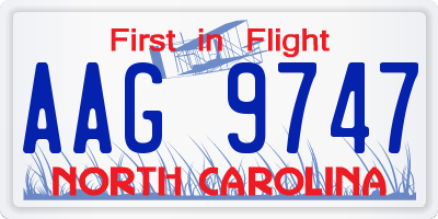 NC license plate AAG9747