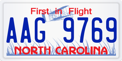 NC license plate AAG9769