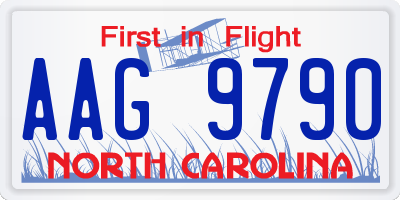 NC license plate AAG9790