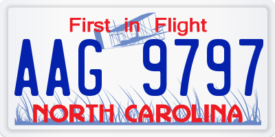 NC license plate AAG9797
