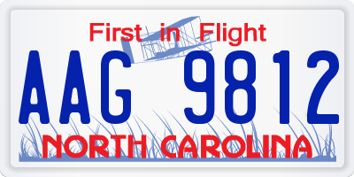 NC license plate AAG9812