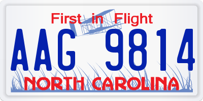 NC license plate AAG9814