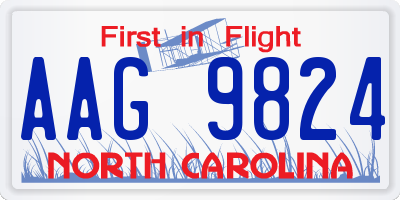 NC license plate AAG9824
