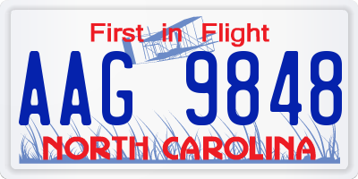 NC license plate AAG9848