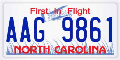 NC license plate AAG9861