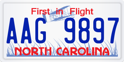 NC license plate AAG9897