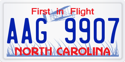 NC license plate AAG9907