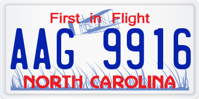 NC license plate AAG9916