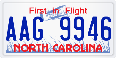 NC license plate AAG9946