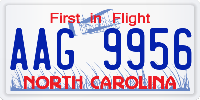 NC license plate AAG9956