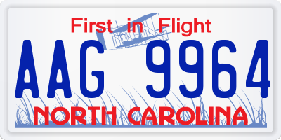NC license plate AAG9964