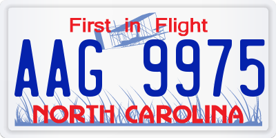 NC license plate AAG9975