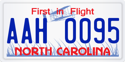NC license plate AAH0095