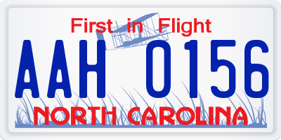 NC license plate AAH0156
