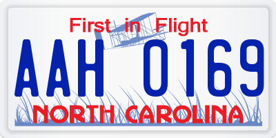 NC license plate AAH0169