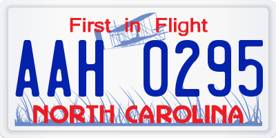 NC license plate AAH0295