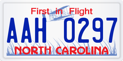 NC license plate AAH0297